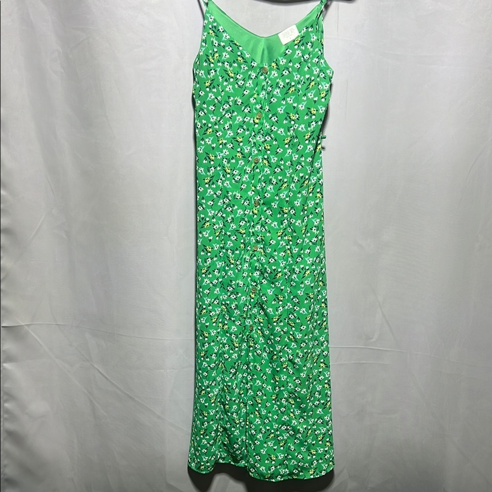 Sienna Sky Green Floral Midi Dress - Women's small (fits like an XS)